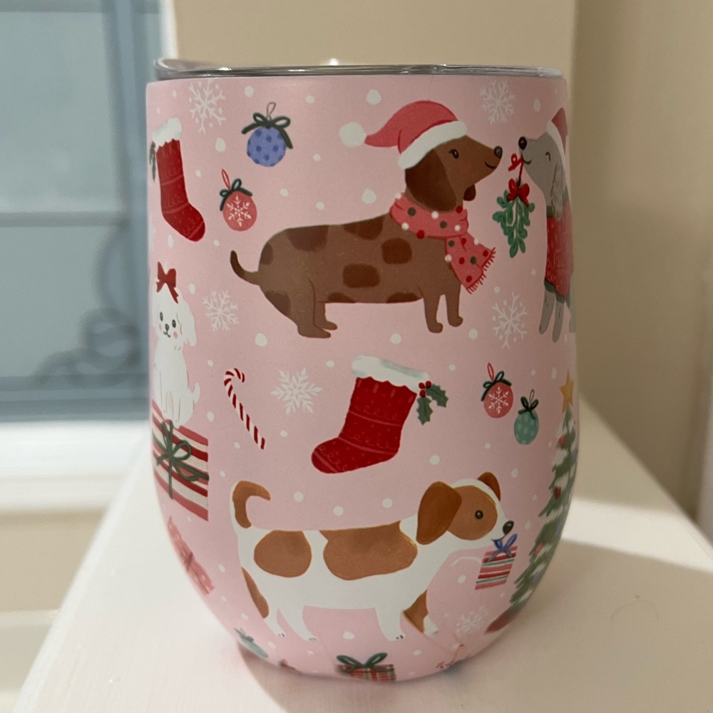 NEW Clementine Christmas Dog Wine Tumbler 2023